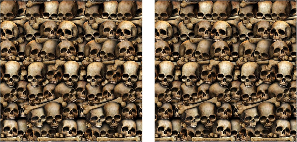 Beistle Catacombs Backdrop Wall Decorations โ 2 Realistic Skull and Bone Prin...