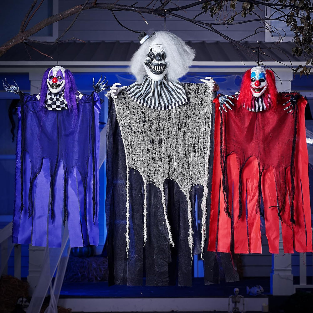 JOYIN 3 Pcs Hanging Clown Decor Halloween Decorations Outdoor, Party Supplies...