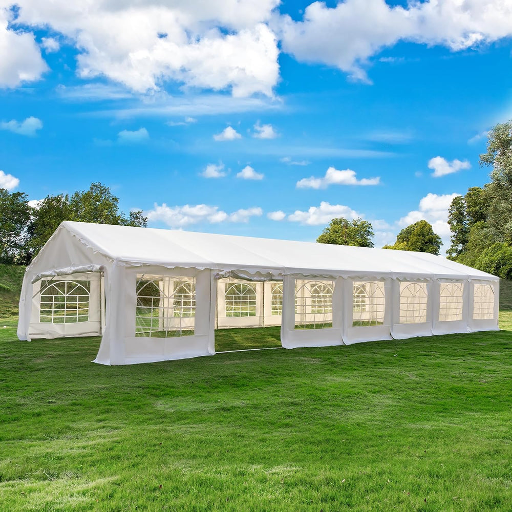 EROMMY 20x50FT White Party Tent, Heavy Duty Outdoor Event Canopy with Removab...