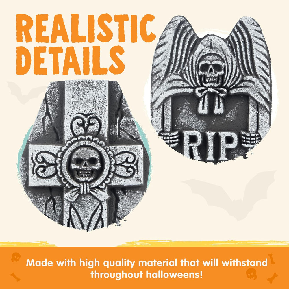 JOYIN 17โ Halloween Foam RIP Graveyard Tombstones (5 Pack), Halloween Tombsto...