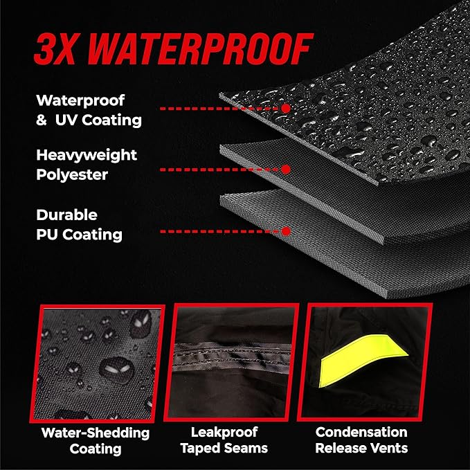 Badass Moto Ultimate Motorcycle Cover Waterproof Outdoor, Heavy Duty Motorcycle