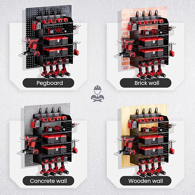 TRZZ Power Tool Organizer Wall Mount, 5-Layer Charging Station