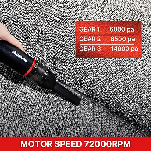 Shop-Vac Car Vacuum Cordless, 14000Pa 2-in-1 Blow/Suction Portable Air Duster