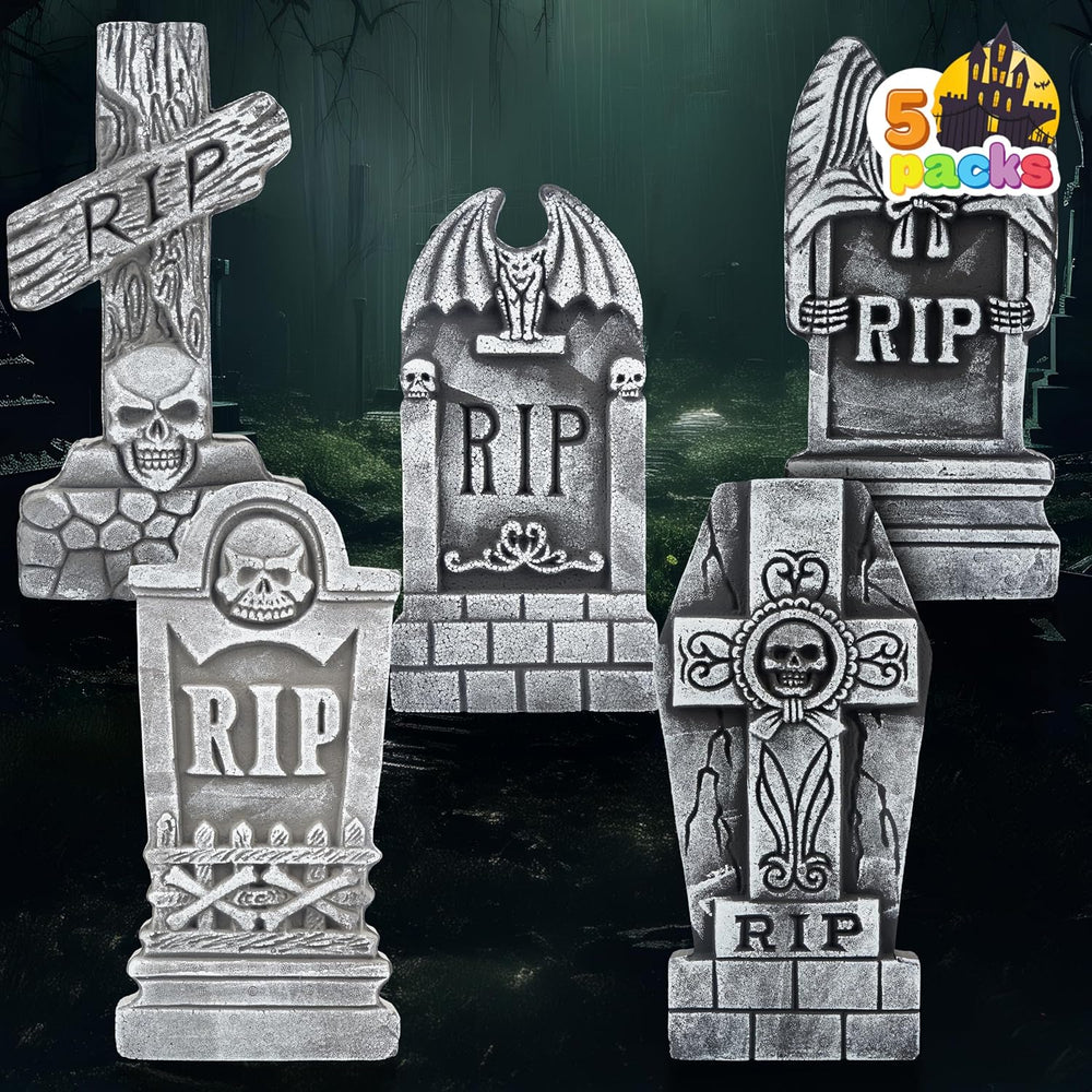 JOYIN 17โ Halloween Foam RIP Graveyard Tombstones (5 Pack), Halloween Tombsto...