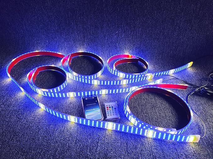 3PCS 4FT Quad Row Brightest Chasing Dream Color LED Light Strips
