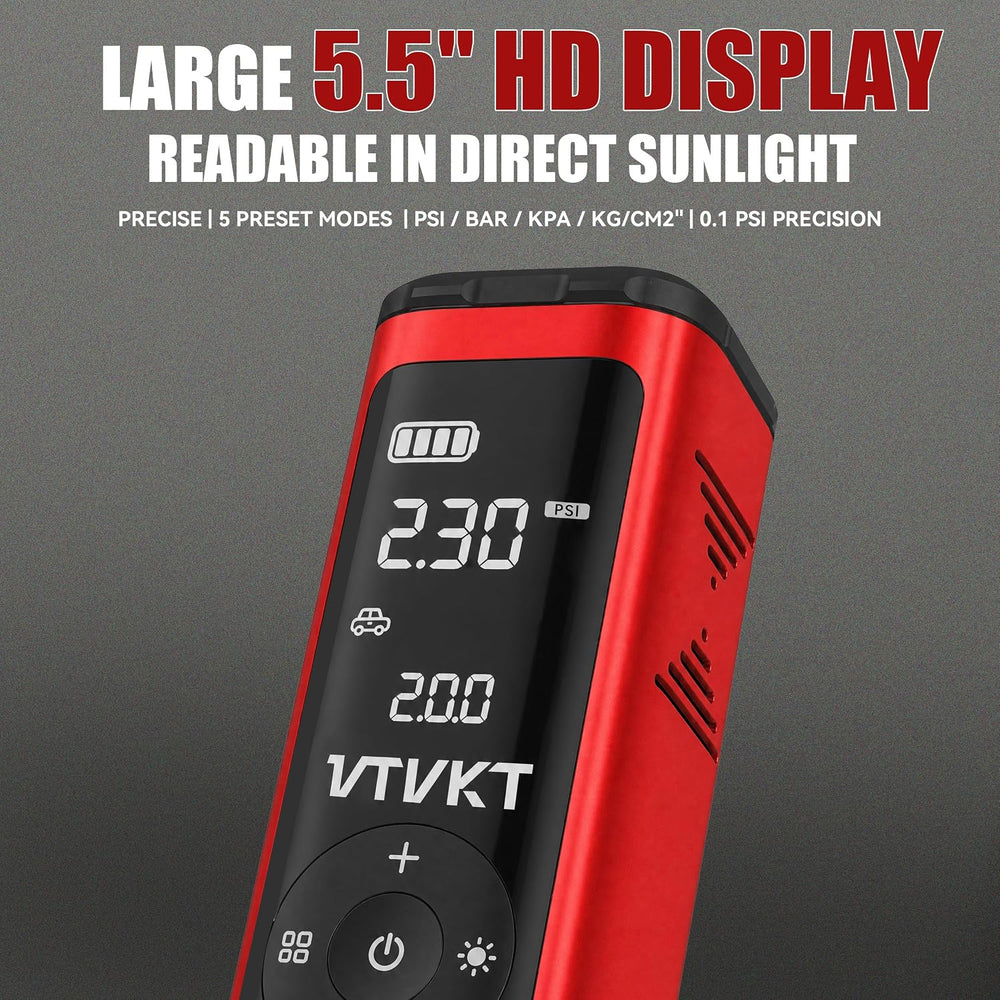 Tire Inflator Portable Air Compressor, 12000mAh Handheld Cordless Air Pump