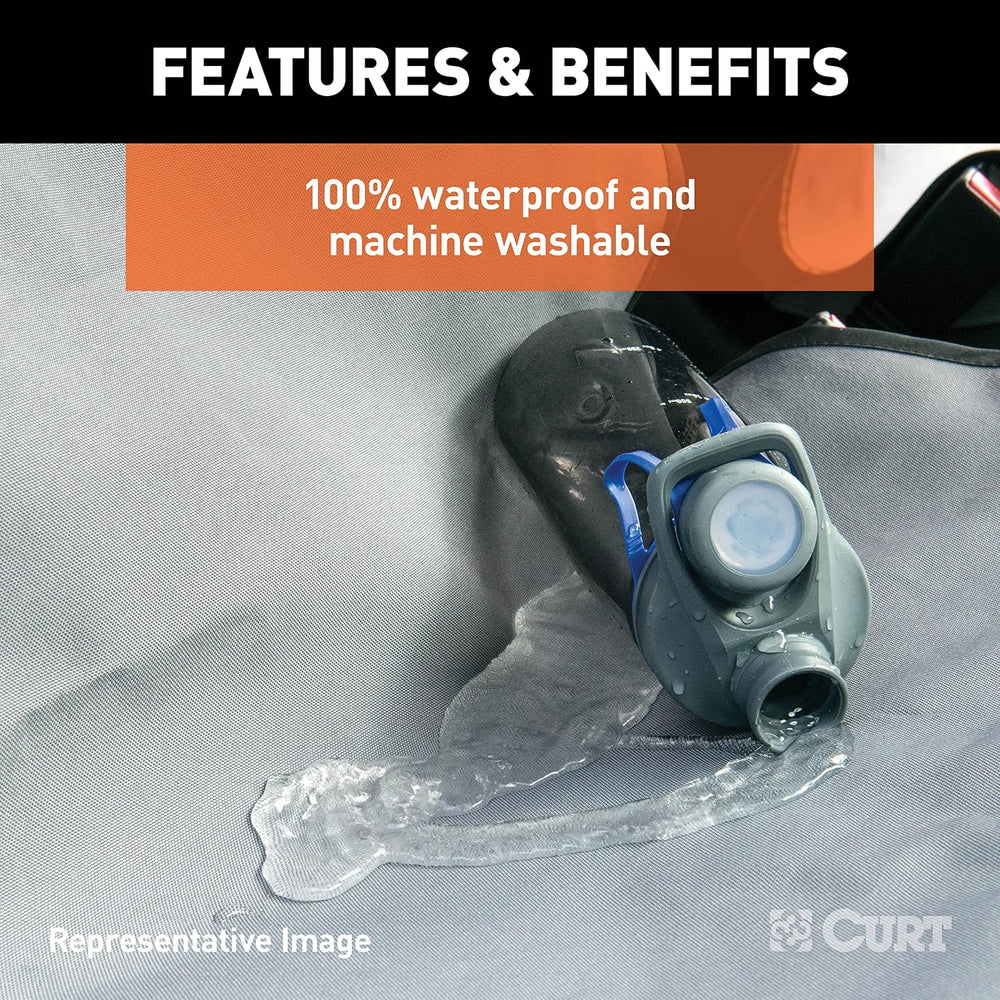 CURT 18500 Seat Defender 58-Inch x 23-Inch Grey Waterproof Universal Bucket C...