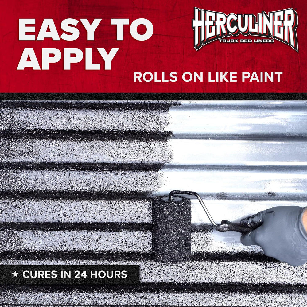 HERCULINER HCL1B8 Roll-on Bed Liner Kit,Black, 1 Gal.