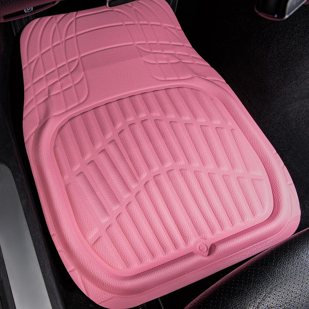 CAR PASS 4 Piece Leather Car Floor Mats -3D Cute Girly Waterproof All Weather...