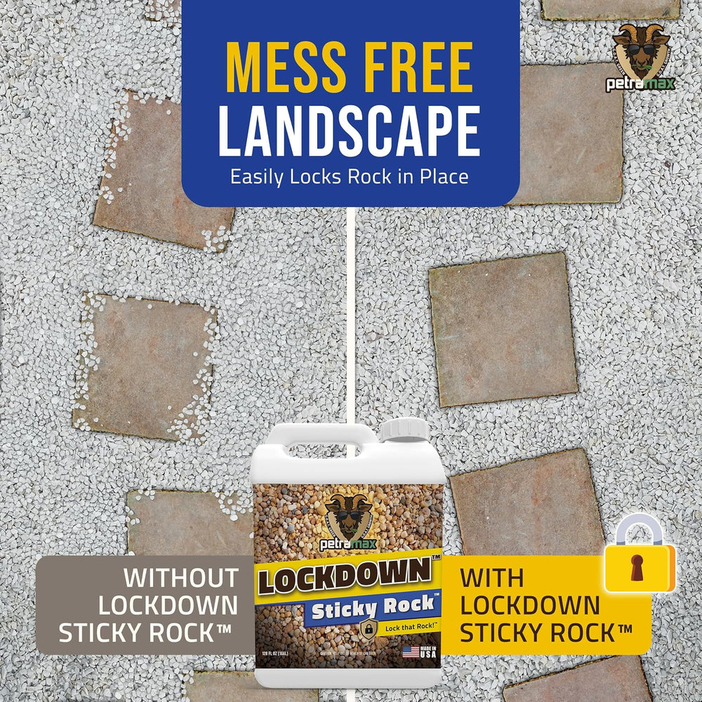 PetraMax Lockscape Rock Glue for Landscaping, Ultra Gravel Glue, 1 Gallon