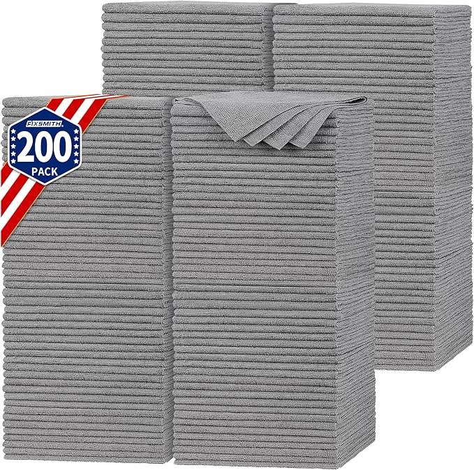 FIXSMITH Shop Towels, Microfiber Towels (Pack of 200)