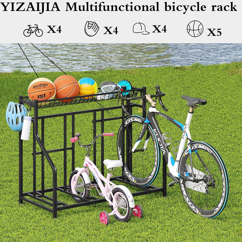 Garage Bike Rack Storage 4 bikes Stand Organizer Adjustable Holds
