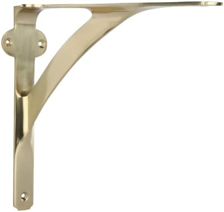 A29 Shelf Brackets, Solid Brass, Polished Brass Finish, Set of 2