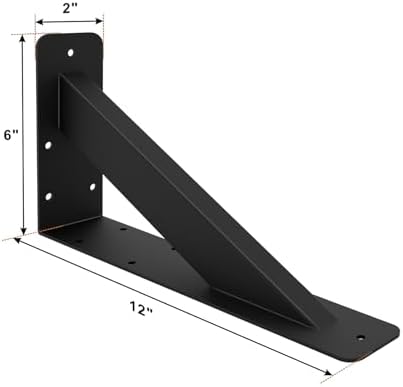 Wdwlbsm 2Pcs Shelf Bracket Heavy Duty 12 Inch Shelf Brackets Steel Mantel Bra...