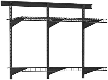ClosetMaid Heavy Duty Wall Shelf Kit for Garage, 2 Shelves, Adjustable ShelfT...