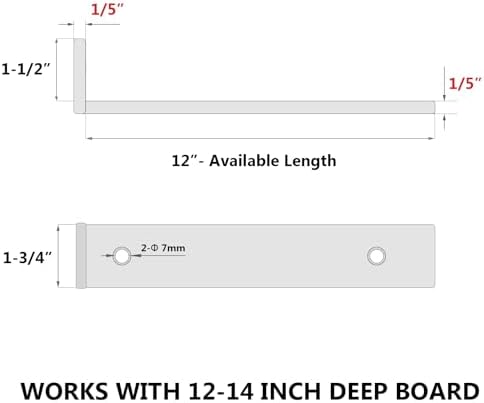 NEODROP 12 Inch Floating Shelf Brackets, Heavy Duty Hidden Bracket for Wall, ...