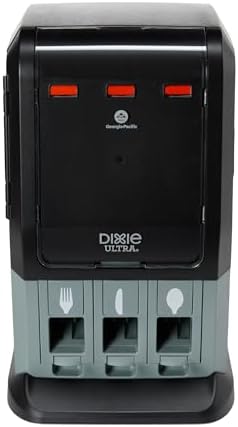 Dixie Ultra® SMARTSTOCK® MINI TRI-TOWER CUTLERY DISPENSER BY GP PRO (GEORGIA-PACIFIC), SERIES-T, BLACK, DUSSTDSP3MINI