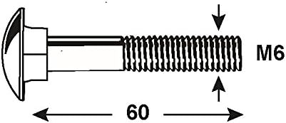 CONNEX KL4110660 Carriage Bolts 603 galv. M6x60, M6 x 60mm