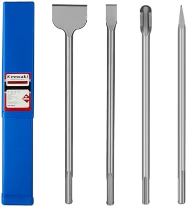 4-Piece 18" SDS Max Chisel Set for Concrete, Tile & Masonry