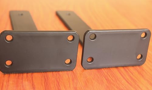 8 Pack - 9 inch Black Hidden L Shelf Bracket (1/5 Inch Thicked) Iron Floating...
