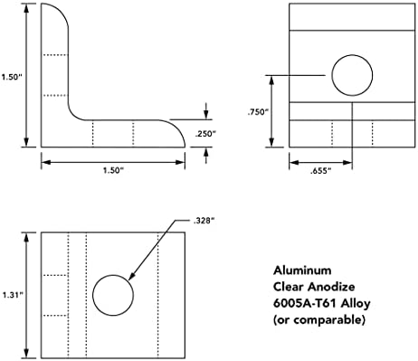 8020, 4302, 15 Series Aluminum 2 Hole Inside Corner Bracket 90 Degree Angle B...