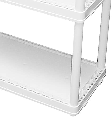 Gracious Living 3 Shelf Fixed Height Solid Light Duty Unit, White, 2 Pack