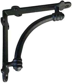 NACH Decorative Shelf Brackets, 4 Pack of 5.5 x 1.2 x 5.5 inch Black Cast Iro...