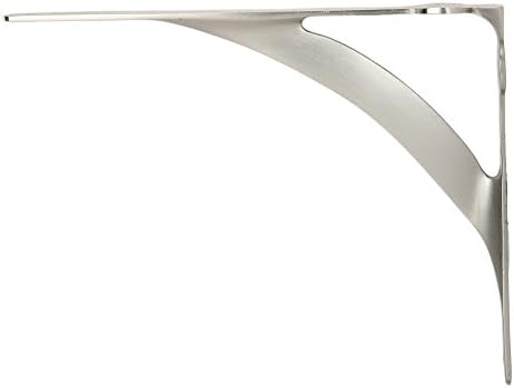 A29 Shelf Brackets, Solid Brass, Brushed Nickel Finish, Set of 2