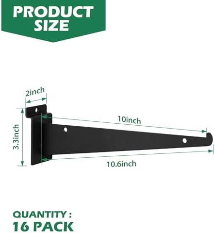 10 Inch Slatwall Shelf Bracket, Slatwall Accessories, Heavy Duty Slat Wall Sh...