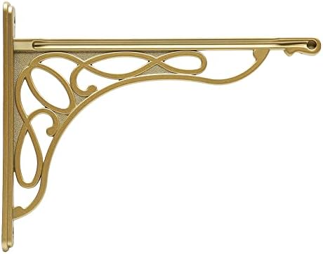 Wall Shelf Bracket, Heavy Duty and Hardware Included, 2 Pack, Brushed Gold Fi...