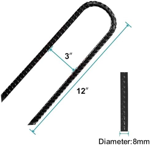 Eurmax USA 12-Pack U-Shape Ground Stakes,Rust-Proof Galvanized Steel Ground A...