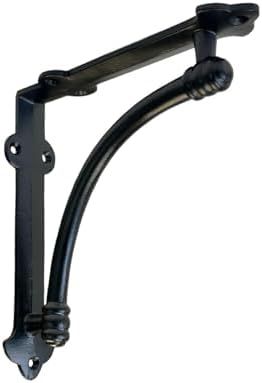 NACH Decorative Shelf Brackets, 4 Pack of 7.25 x 1.6 x 7.25 inch Black Cast I...