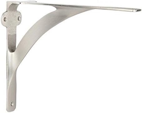 A29 Shelf Brackets, Solid Brass, Brushed Nickel Finish, Set of 2