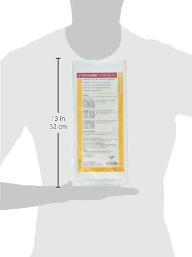 Medline Stratasorb Waterproof Adhesive Island Wound Dressings, 4 x 10 Inches,...