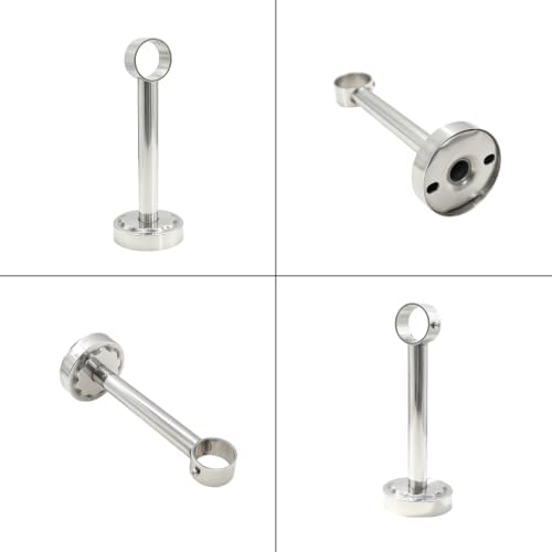 2 Pack Ceiling Mount Bracket, Stainless Steel Wardrobe Pipe Bracket Rod Holde...