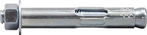 Hillman Sleeve Anchors, 1/2in x 3in, 12 Pack, Silver Zinc
