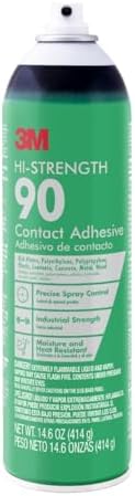 3M Hi-Strength Spray Adhesive 90, 14.6 oz., Industrial Strenght Spray Glue, D...