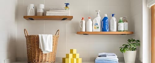 12 Pack - 6 inch Black Hidden L Shelf Bracket (1/5 Inch Thicked) Iron Floatin...