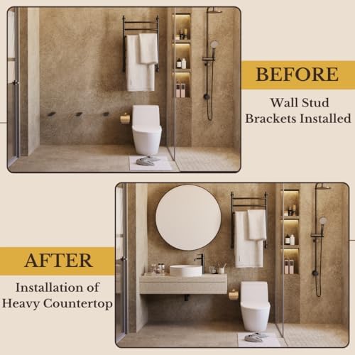 20 inch Floating Countertop Support Brackets by Balin Designs, Free Hanging F...