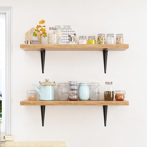 20 Pack Shelf Brackets 12 Inch, Black Metal Brackets for Shelves, L Shape She...