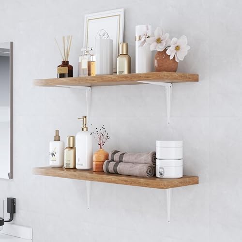 20 Pack Shelf Brackets 12 Inch, White Metal Brackets for Shelves, L Shape She...