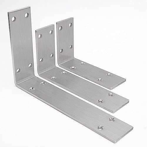 YUMORE Countertop Support Bracket, Heavy Duty 5mm L Bracket, 10 x 6 x 2 in