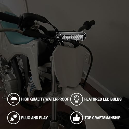 Motorcycle LED Light Bar & ON-Off Switch Headlight kit for CRF110 CRF250F...