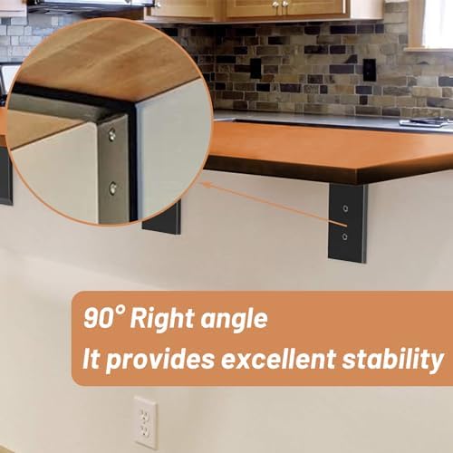 Premium Heavy Duty Countertop Brackets 16 inch 4 Pack (2/5" Thick),Grani...