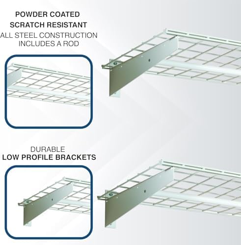 HyLoft 2-Pack Heavy Duty Steel Wall Garage Shelving, 36 in. x 18 in. Adjustab...