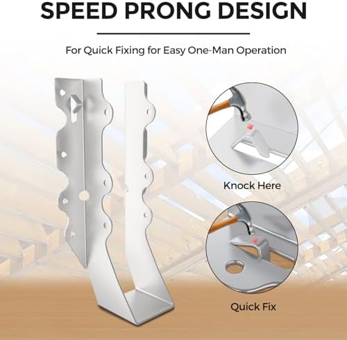 25 Pcs 2x8 Joist Hangers,18 Gauge Metal Face Mount Joist Hanger, Lu28 Joist H...