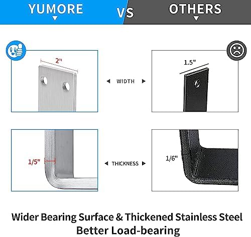YUMORE Countertop Support Bracket, Heavy Duty 5mm L Bracket, 10 x 6 x 2 in