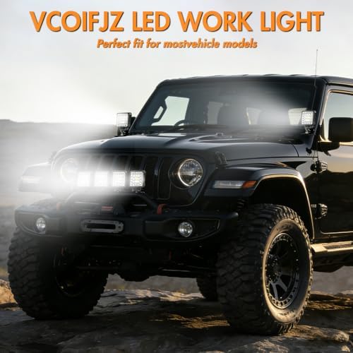 LED Off Road Lights, 4 Inch 123W LED Work Lights Pods, 12V 24V Offroad Drivin...