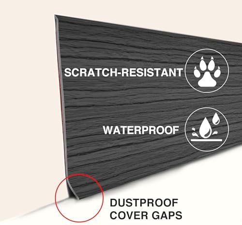 Grey Walnut Wall Molding Trim 3 Inch x 20 Feet, Wall Base Baseboard Molding T...