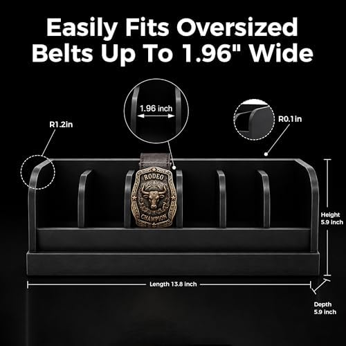 MinBoo Bamboo Belt Organizer Box,6 Grids Belt Rack for Closet and Drawer, Bel...